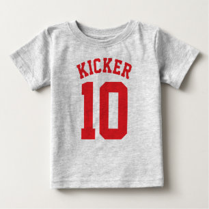 Grau & Red Baby Sports Jersey Design Baby T-shirt