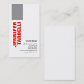 Grau Red Bold Minimalistisch Moderne Beruflich Visitenkarte (Vorne/Hinten)