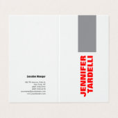 Grau Red Bold Minimalistisch Moderne Beruflich Visitenkarten (Außenseite Aufgefaltet)