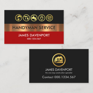 Grau Red Gold Handyman Layer Visitenkarte