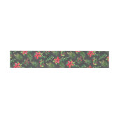 Grau Red Green Floral Christmas Einladungsbanderole (Flach)