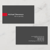 Grau Red Modern Einzigartige Visitenkarte für Bera (Vorne/Hinten)