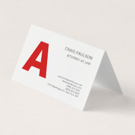 Grau Red Monogram Attorney at Law Modern Visitenkarten