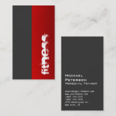 Grau Red Personal Trainer Business Card Visitenkarte (Vorne/Hinten)