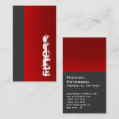Grau Red Personal Trainer Fitness Business Card Visitenkarte (Vorne/Hinten)