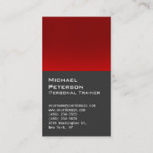 Grau Red Personal Trainer Fitness Business Card Visitenkarte (Rückseite)