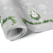 Grau-Rentier-Wrapping Paper Geschenkpapier (Rolleneckpunkt)