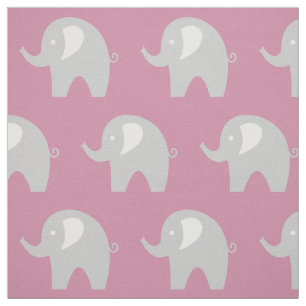 Grau rosa Baby Elefant Muster Stoff DIY Textil