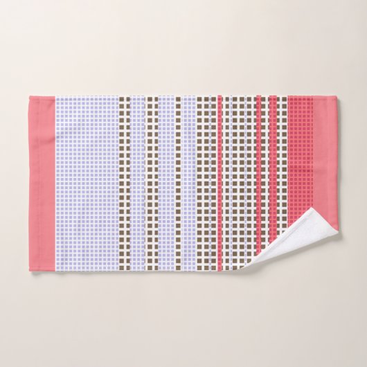 grau, rosa, braun, kariert badhandtuch set (Handtuch)