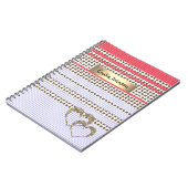 grau, rosa, braun, kariert notizblock (Linke Seite)