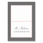 Grau-Rosa-Elegante Hochzeitsfeier Platzkarte Tischnummer (Vorderseite)