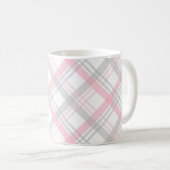 Grau-rosa kariertes Muster Kaffeetasse (VorderseiteRechts)