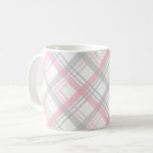 Grau-rosa kariertes Muster Kaffeetasse (Vorderseite Links)
