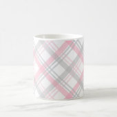Grau-rosa kariertes Muster Kaffeetasse (Mittel)