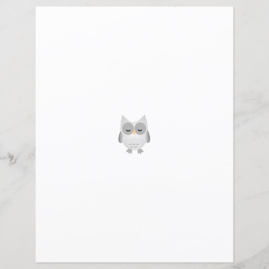 Grau & Rosa Owls Rose Gold Marmor Border Paper (Rückseite)