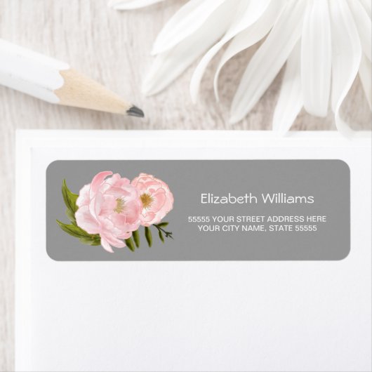 Grau | Rosa Rücksendeadressen-Aufkleber (Insitu)