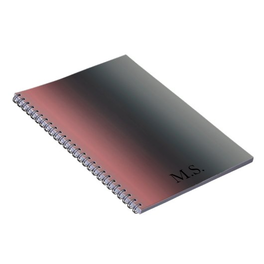 Grau, rosa, schwarzer Farbverlauf, Ombre. Notizblock (Rechte Seite)