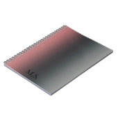 Grau, rosa, schwarzer Farbverlauf, Ombre. Notizblock (Linke Seite)