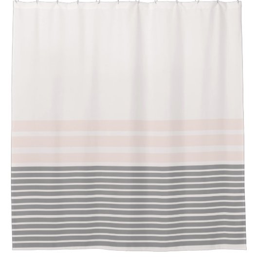 Grau, rosa Streifen Duschvorhang (Vorderseite)