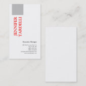 Grau Rot Weiß Minimalistisch Moderne Beruflich Visitenkarte (Vorne/Hinten)