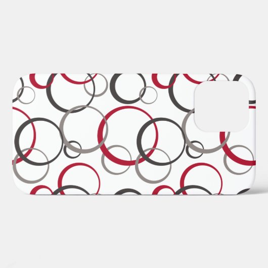 Grau-rote Kreise weiß Case-Mate iPhone Hülle (Rückseite (Horizontal))