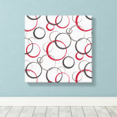 Grau-rote Kreise weiß Leinwanddruck (Insitu (Holzboden))