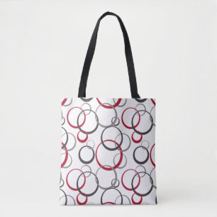 Grau-rote Kreise weiß Tasche