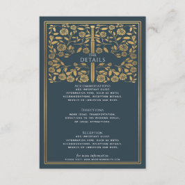 Grau-Royal-Mittelalterliche Hochzeit Details Begleitkarte