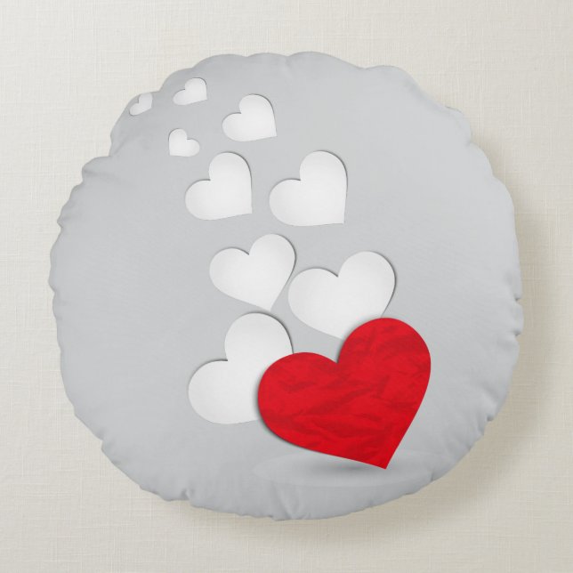 Grau Rundes Kissen (Vorderseite)