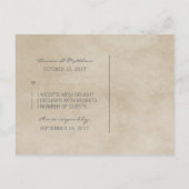 Grau Rustic Damask UAWG Postkarte (Rückseite)