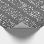 Grau Rustic Holly Wrapping Paper Geschenkpapier (Ecke)