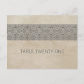 Grau Rustic Lace Tischnummer Postkarte (Vorderseite)