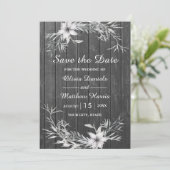 Grau rustikal. Stallgebäude Save the Date Einladung (Stehend Vorderseite)