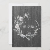 Grau rustikal. Stallgebäude Save the Date Einladung (Rückseite)