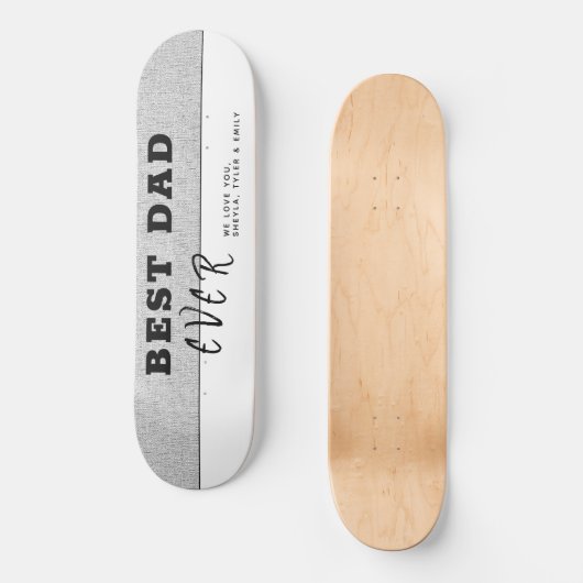 Grau Rustikaler Bester Vater je Typografie Vaterta Skateboard (Vorderseite)