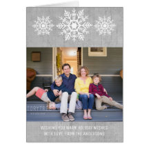 Grau Rustikales Snowflake Holiday Foto
