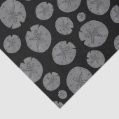 Grau Sand Dollar auf schwarzem Halloween Seidenpapier (Ausschnitt)