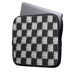 Grau Schachbrett Artisan Crochet Print Electronics Laptopschutzhülle
