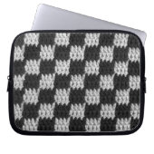Grau Schachbrett Artisan Crochet Print Electronics Laptopschutzhülle (Vorderseite)