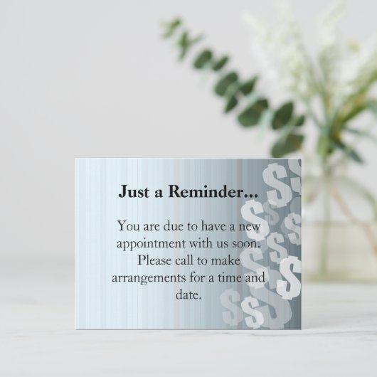 Grau schattiert Dollar-Zeichen-Finanzentwurf Ankündigungspostkarte (Stehend Vorderseite)