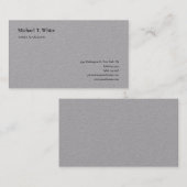 Grau Schlicht Minimalistisch Beruflich klassisch Visitenkarte (Vorne/Hinten)