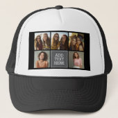 Grau Schwarz 5 FotoCollage mit Text Truckerkappe (Vorderseite)
