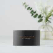 Grau Schwarz Abstrakt Art Schlicht Minimalistisch Visitenkarte (Stehend Vorderseite)