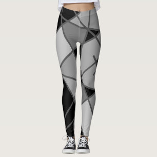 Grau-Schwarz Asymmetrische Leggings von Joya Eve