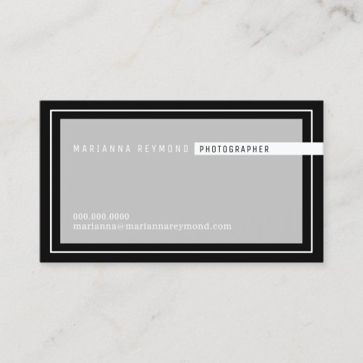 Grau/Schwarz Basic modern, Fotograf Visitenkarte (Vorderseite)