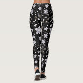 Grau-Schwarz-Blume-Muster Leggings (Rückseite)