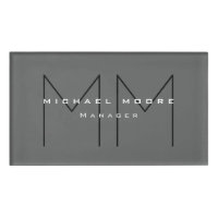 Grau Schwarz Bold Monogram Modernes Minimalistisch