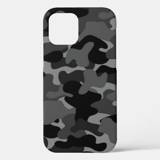 Grau-Schwarz-Camouflage Case-Mate iPhone Hülle (Rückseite)