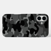 Grau-Schwarz-Camouflage Case-Mate iPhone Hülle (Rückseite (Horizontal))