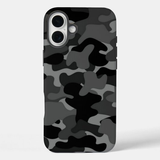 Grau-Schwarz-Camouflage Case-Mate iPhone Hülle (Rückseite)
